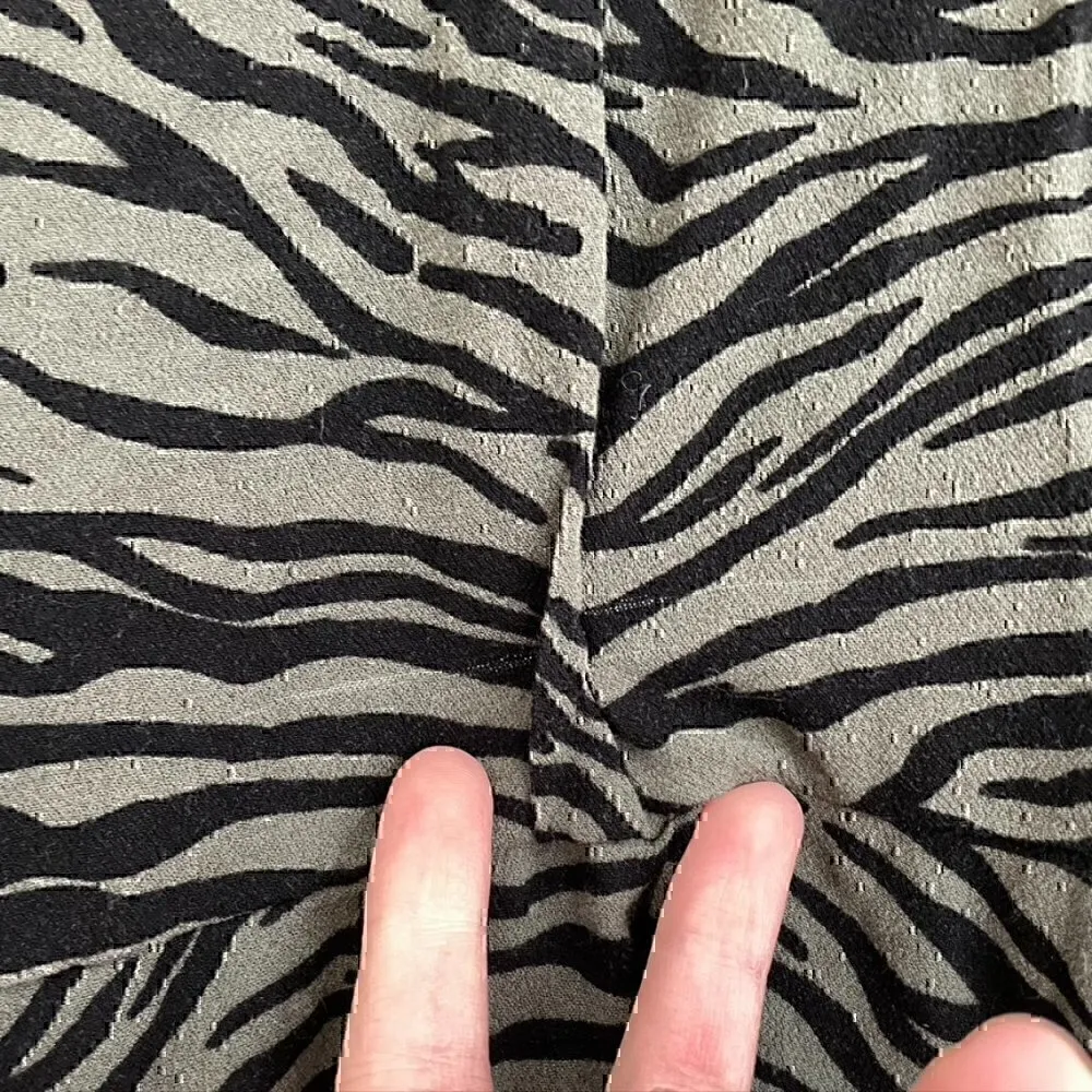 HOLLISTER Olive Green Black Zebra Animal Print Square Neck Mini Fit Flare Dress - Image 11