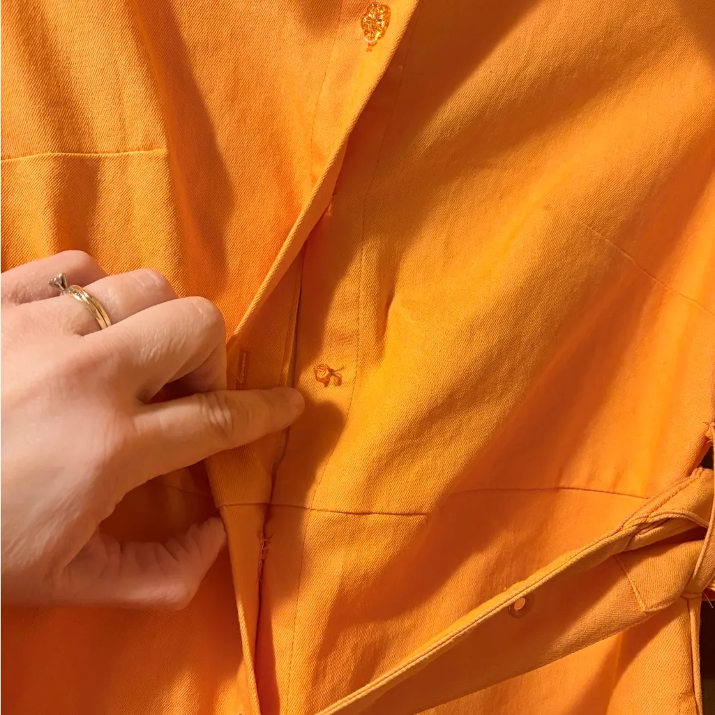 House of Sunny Orange Boiler Suit Jumpsuit Size 2 - Image 7