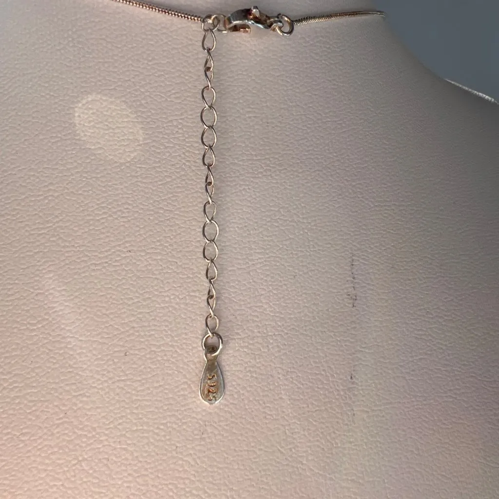 Vintage Sterling Silver Snake Chain Necklace Disc Dangles Adj 17" Estate 3.99g - Image 4