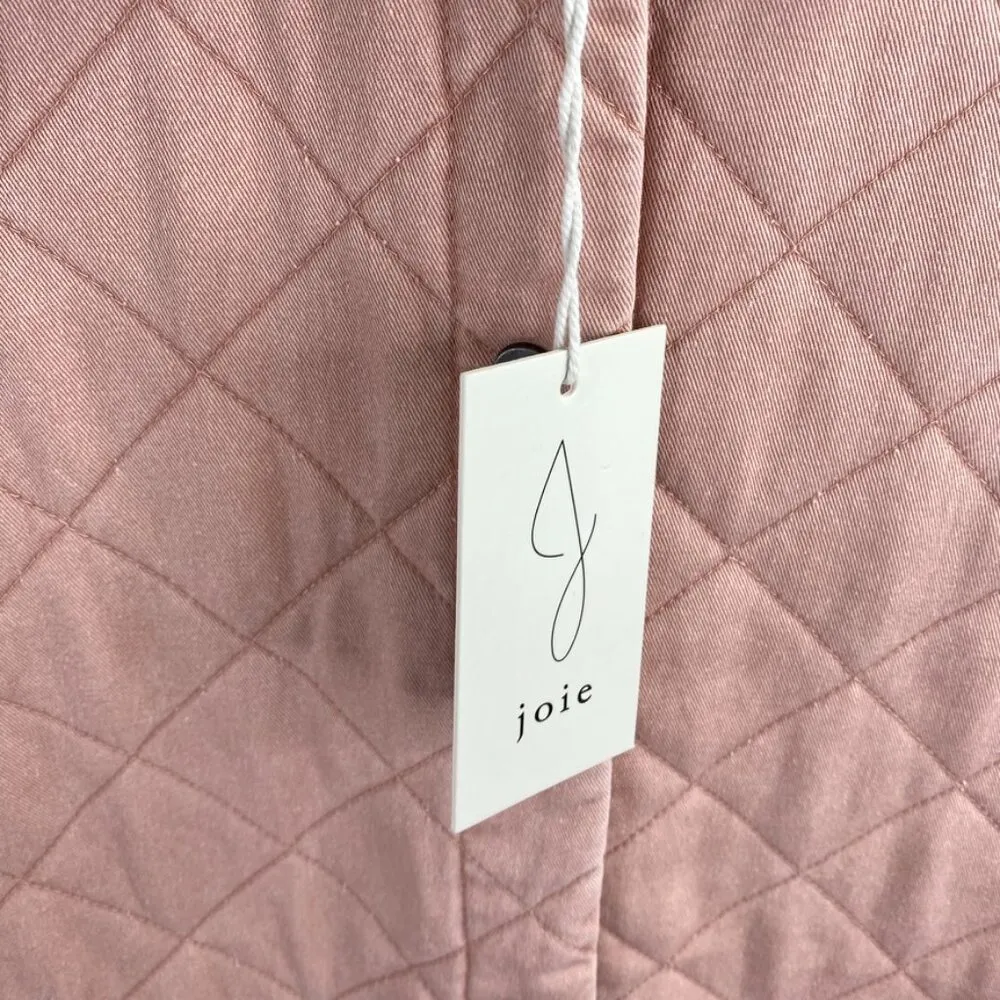 Joie Quilted Button Down Preppy Utility Jacket Blush Pink Size XS - Image 4