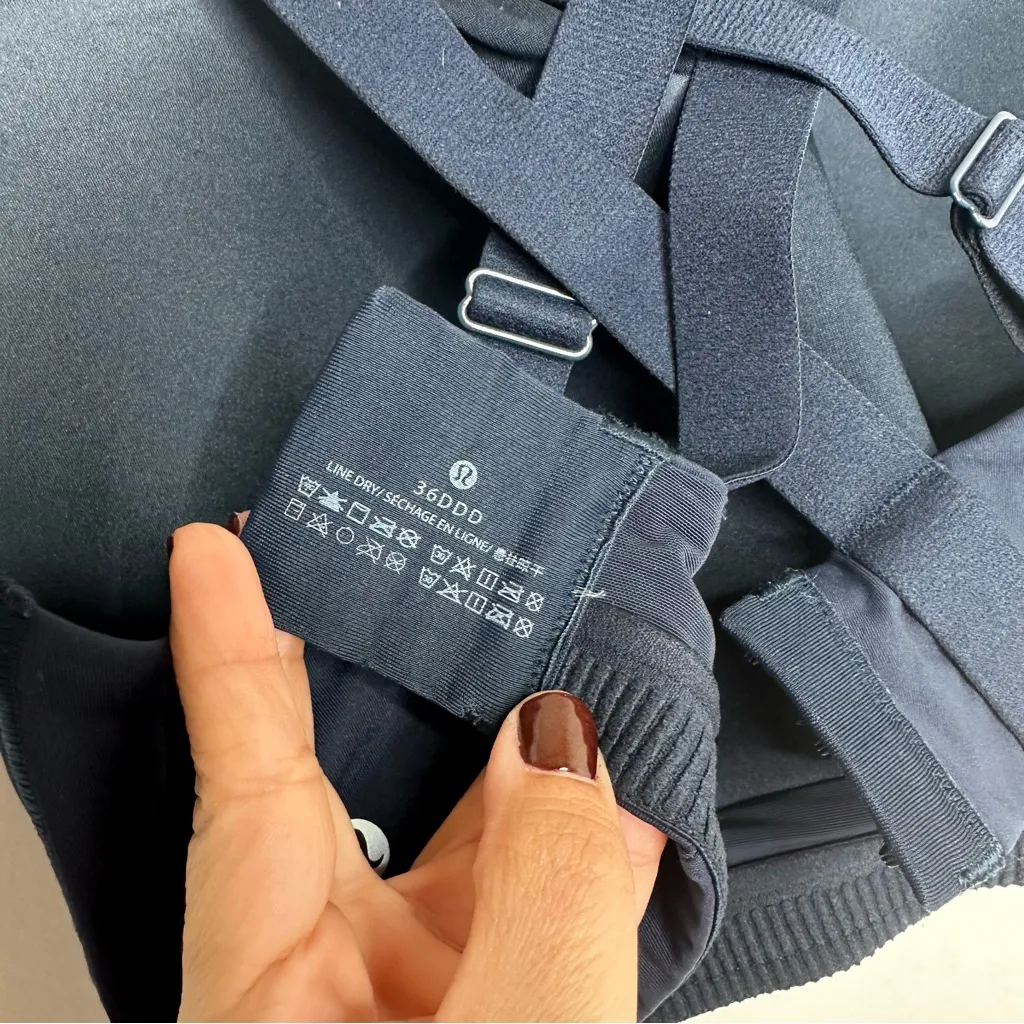 Lululemon Energy Bra *High Support, B–DDD Cups in True Navy Blue - Image 7
