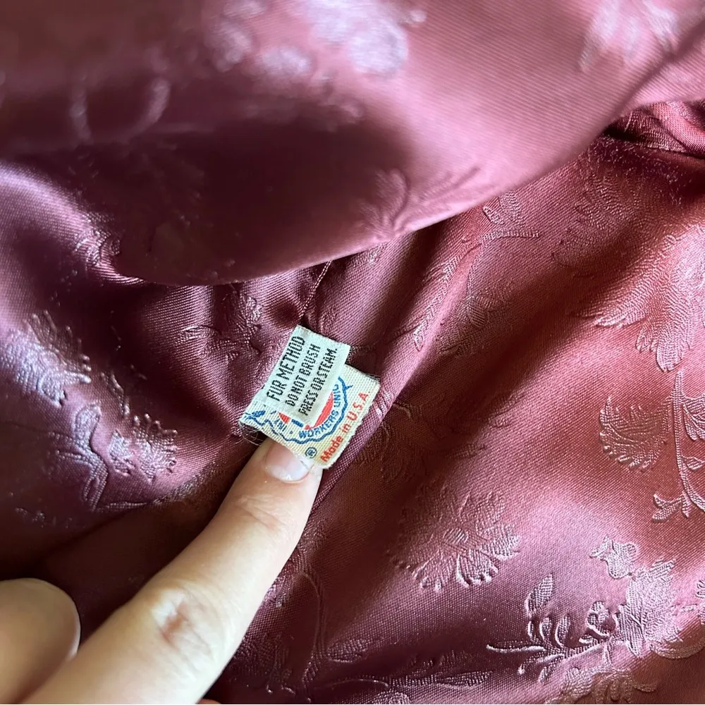 Vintage Brown Faux Fur Coat Classic Retro Winter Fall Large - Image 5