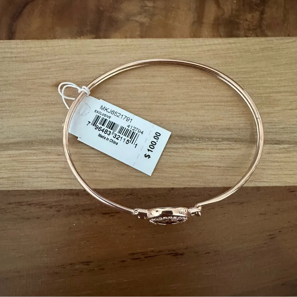 Michael Kors Exclusive Rose Gold-Tone Stainless Steel Bangle Bracelet MKJ6521791 - Image 2