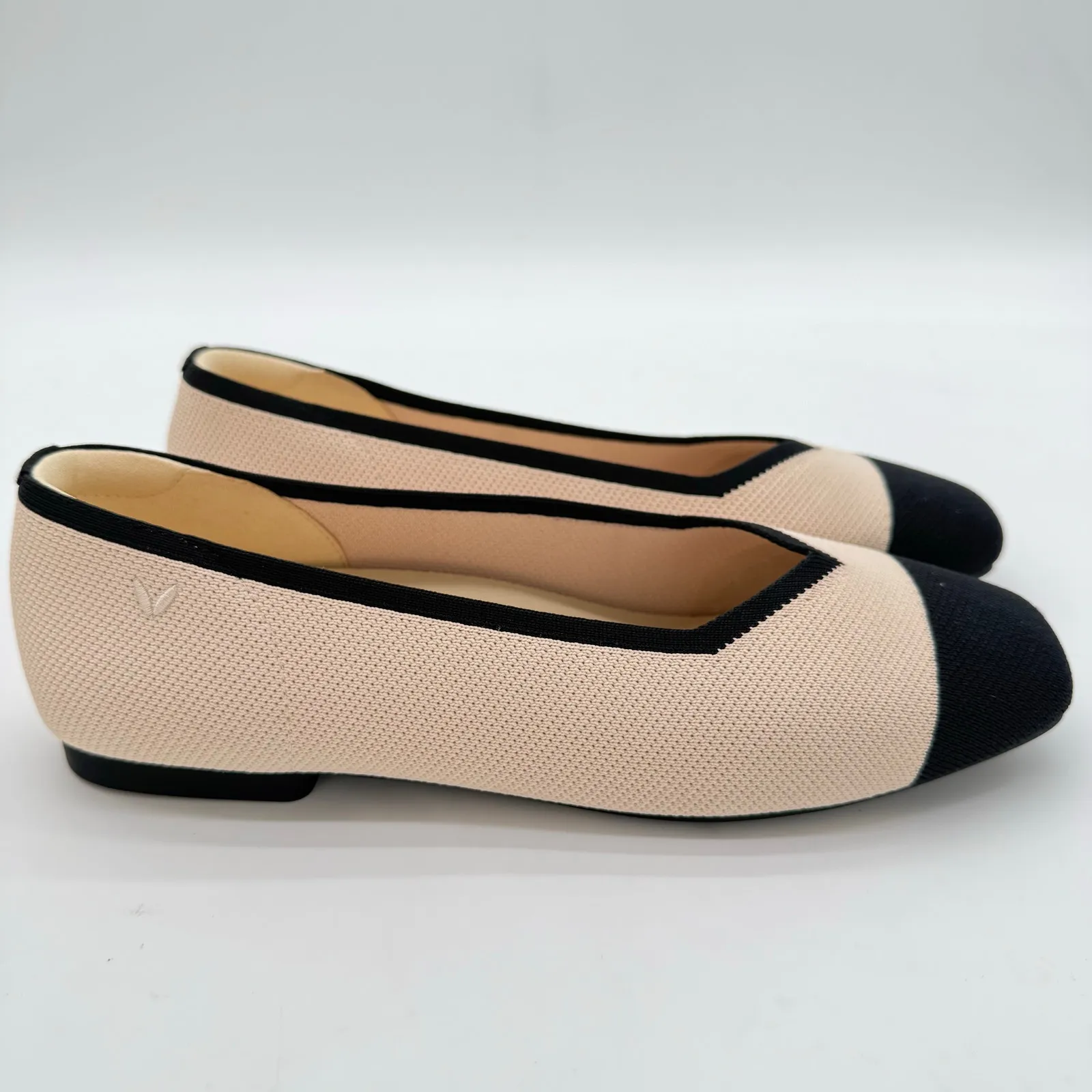 Vivaia Margot Old Money Breathable Comfort Flats Cream Ivory Black 10.5 Wide Size undefined - Image 2