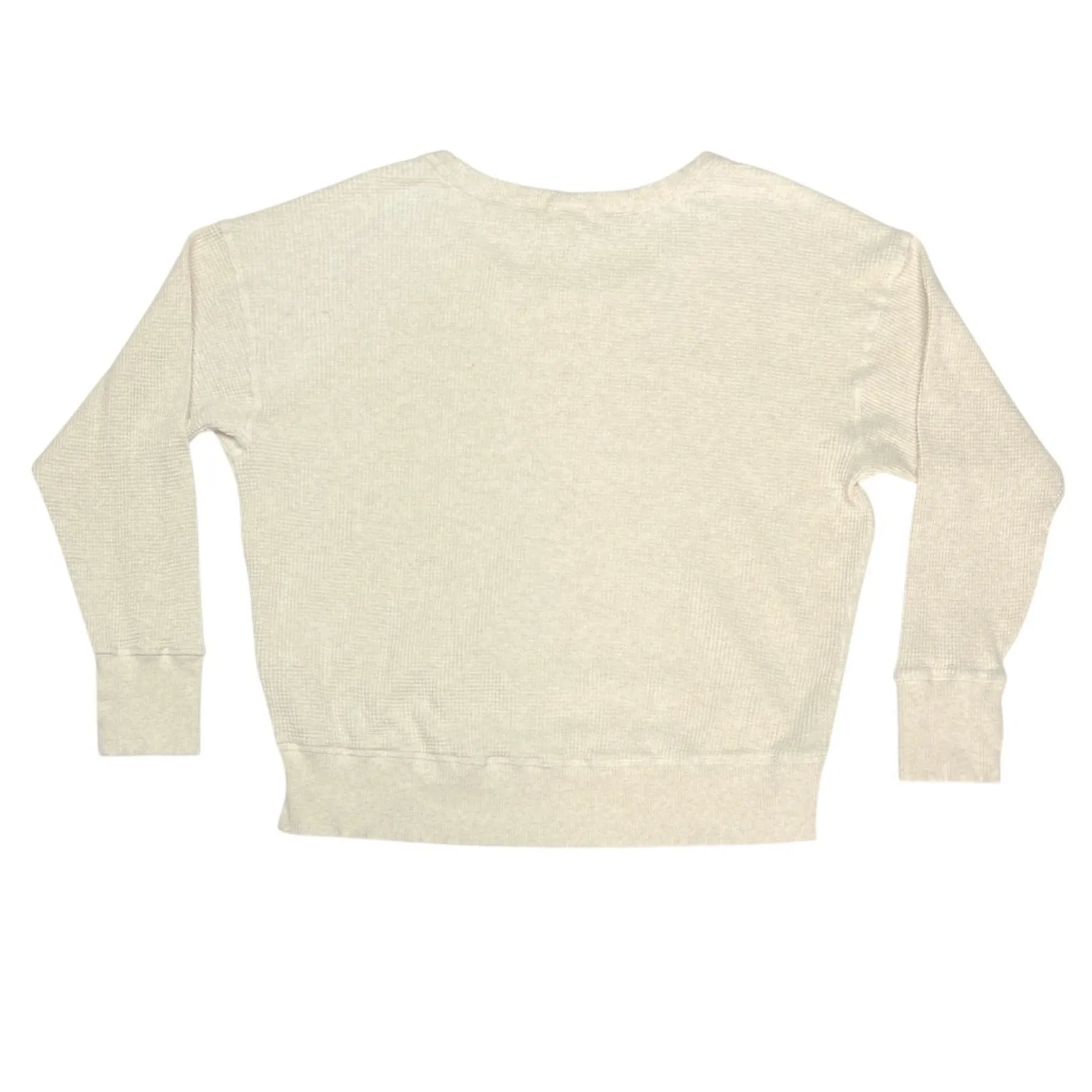 OFFLINE by Aerie Wow Waffle T Shirt Beige Oversized Small Cozy Cotton EUC - Image 3