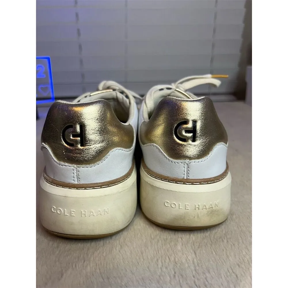 Cole Haan Women's Grandpro Topspin Sneakers White/Gold Size 11 Casual - Image 6