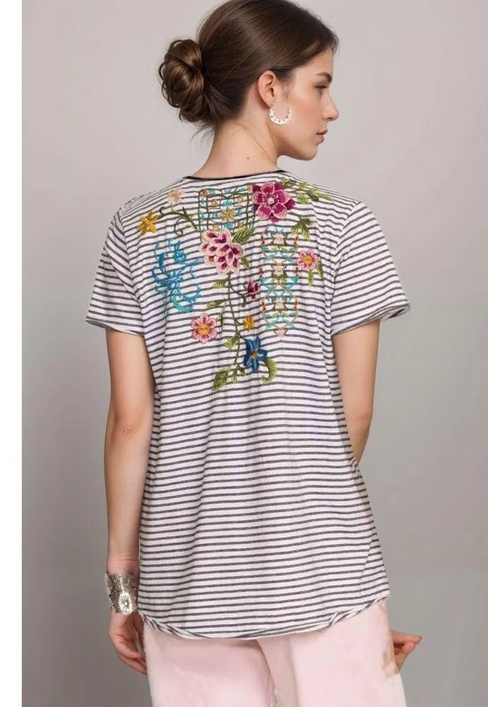 Johnny Was Sheri Everyday Striped Tee Size Medium - Image 13