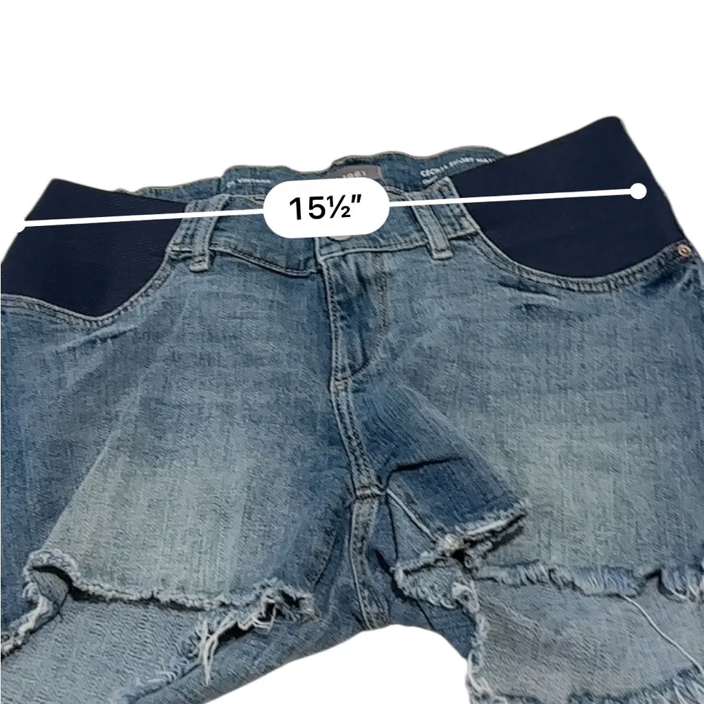 DL1961 CECELIA Maternity Blue Jean Shorts Size 28 - Image 10