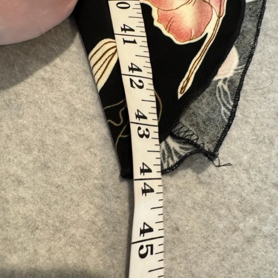 Vintage Y2K PS Asymmetrical Dress Womens Small Black Pink Floral Flutter Sleeve - Image 13