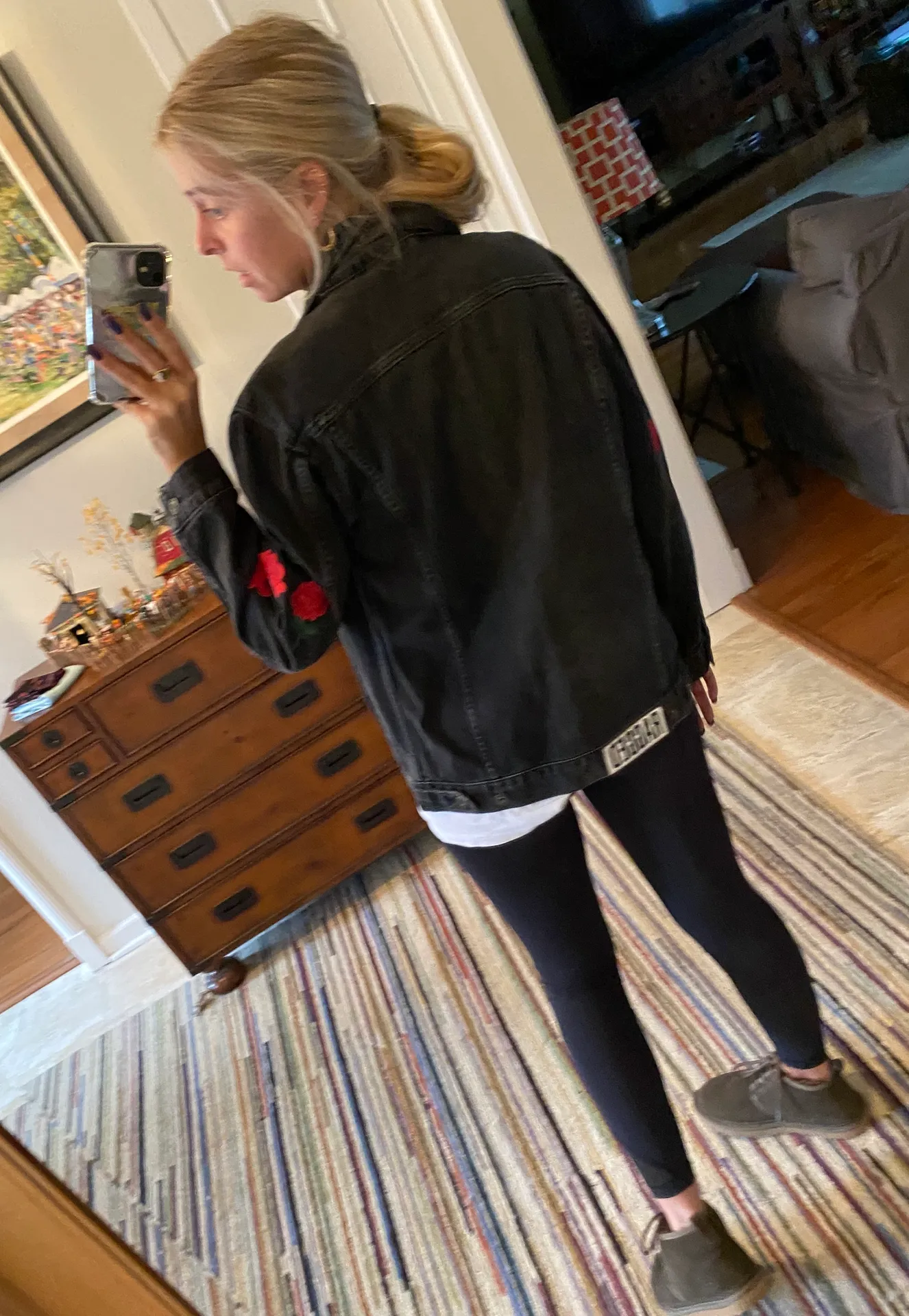 LF Roses Dark Grey Jean Jacket - Image 5