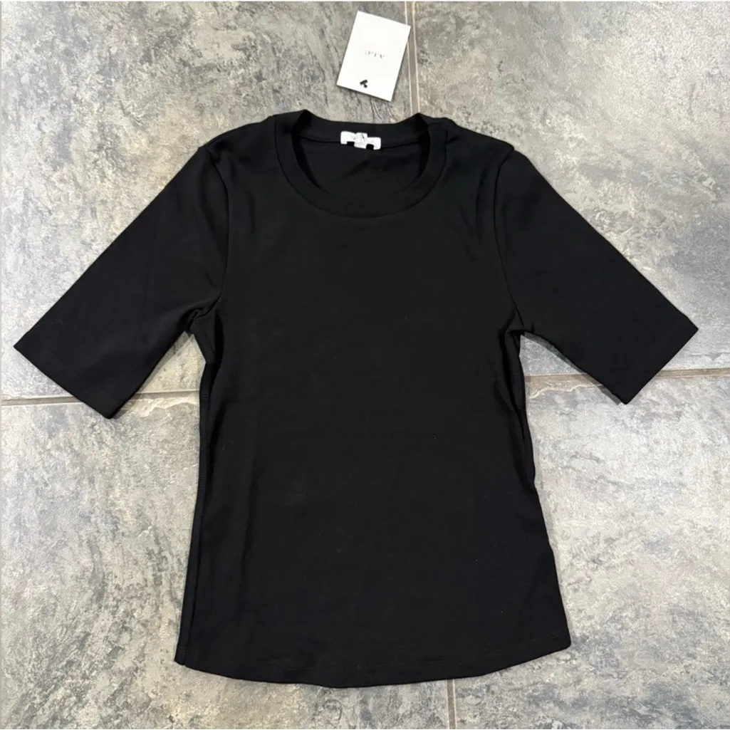 NWT‎ A.L.C. ALC Rory Elbow Tee Shirt in Black Sz XS $135 - Image 5