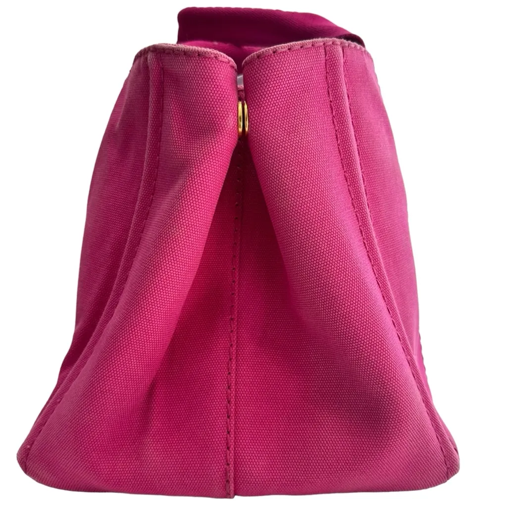 Prada Canapa Shoulder Crossbody Bag Tote Fuchsia Pink Purple Large Summer - Image 8