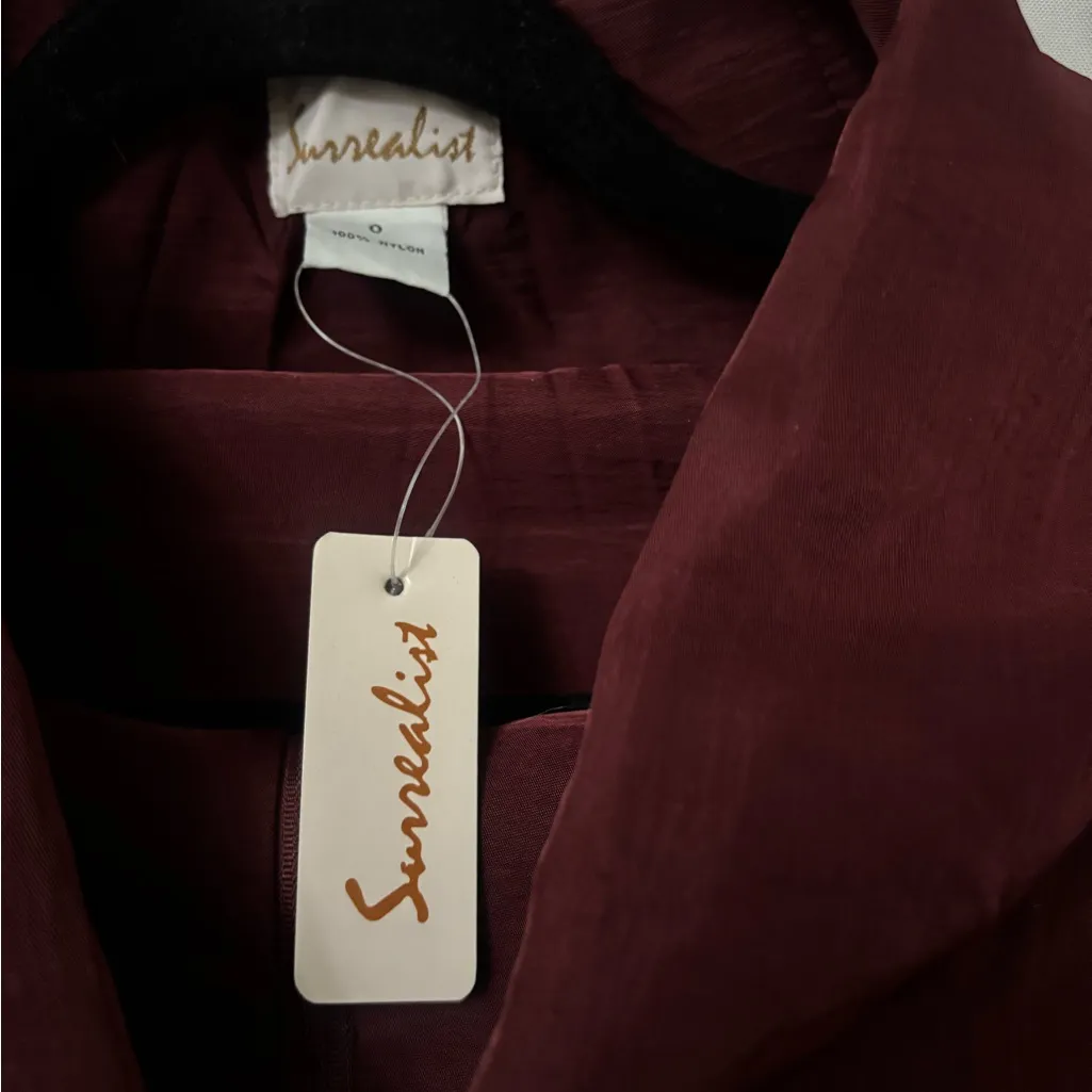 Chic Burgundy Midi Skirt Red Size 0 - Image 3