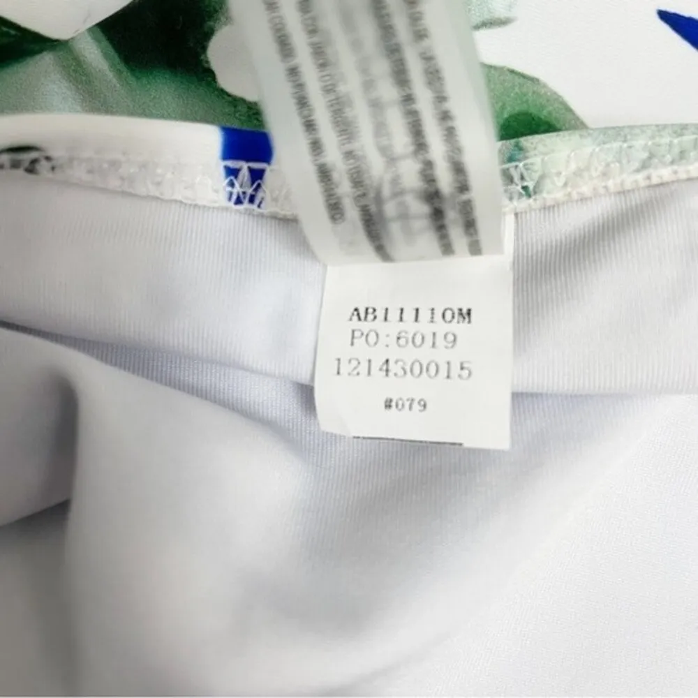 Cupshe Two Piece Swimsuit Tropical Floral Cutout Brief Stripe Halter Top Size XL - Image 11