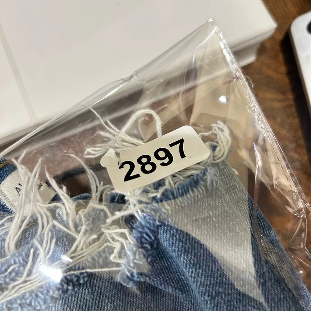 Abercrombie & Fitch Jean Shorts Womens 24 Blue The 7" High Rise Denim Dad‎ Short - Image 9