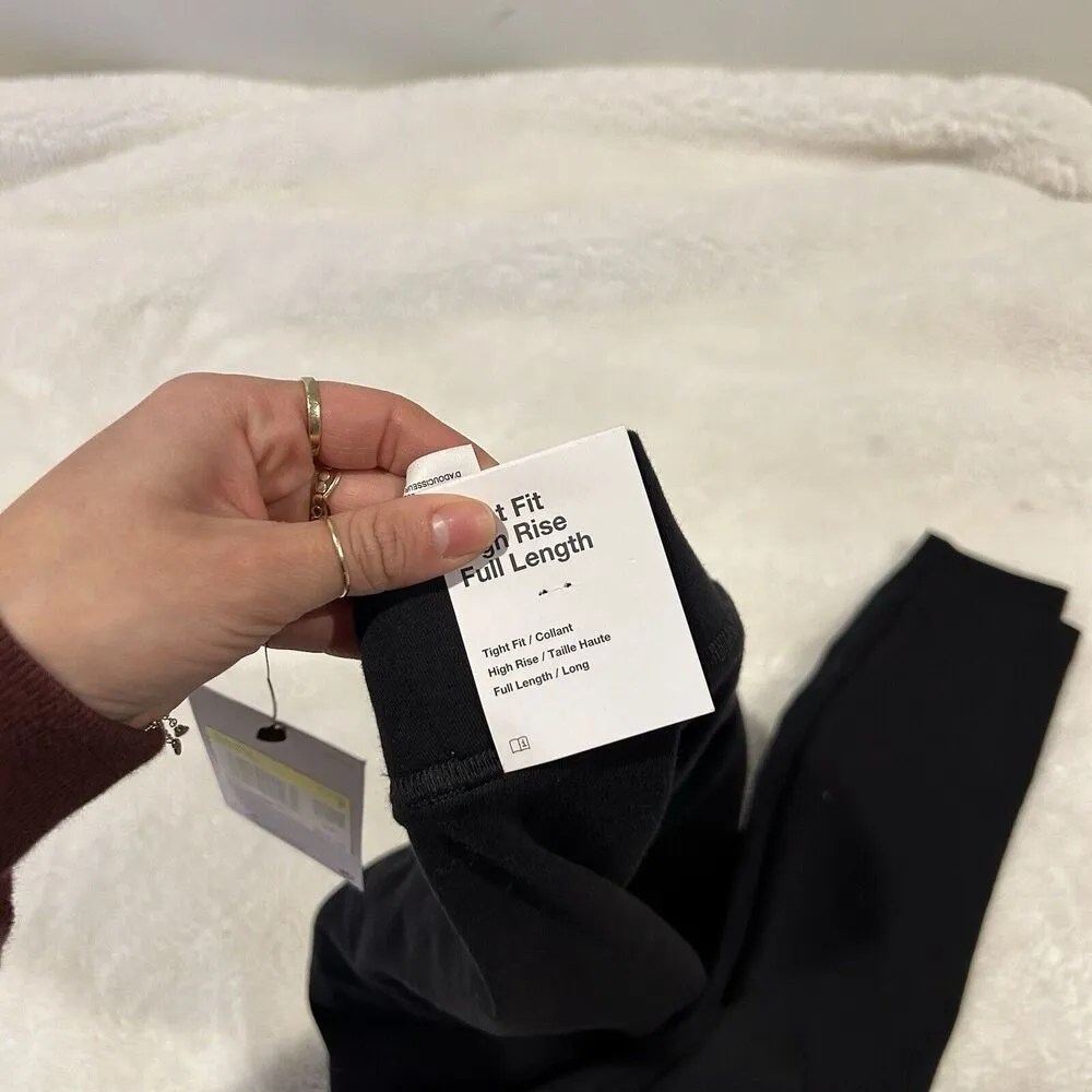 Nike Tight Fit High Rise‎ Full Length Legging CZ8528-010 Black-White Women Small - Image 3