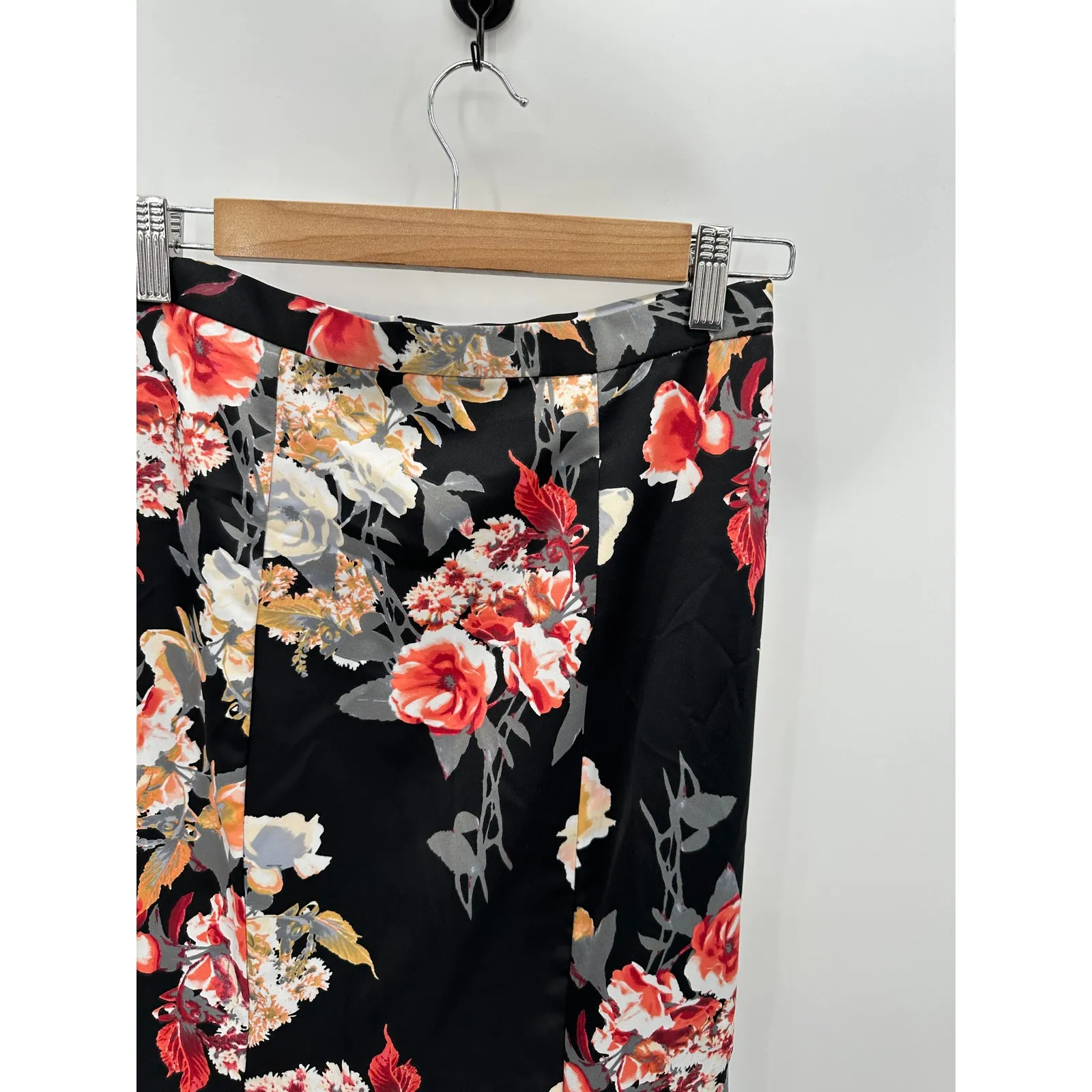 Blondie Nites Womens Black Floral Print Maxi Skirt Size 5 Mermaid Party Wedding - Image 4