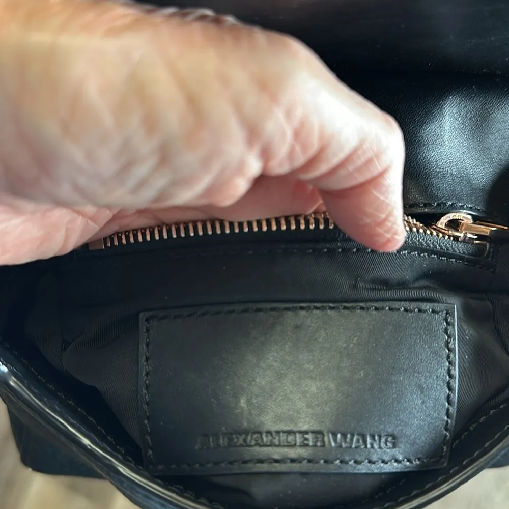 Alexander Wang Leather Crossbody Bag with Rose-gold Hardware. Adjustable Strap - Image 6