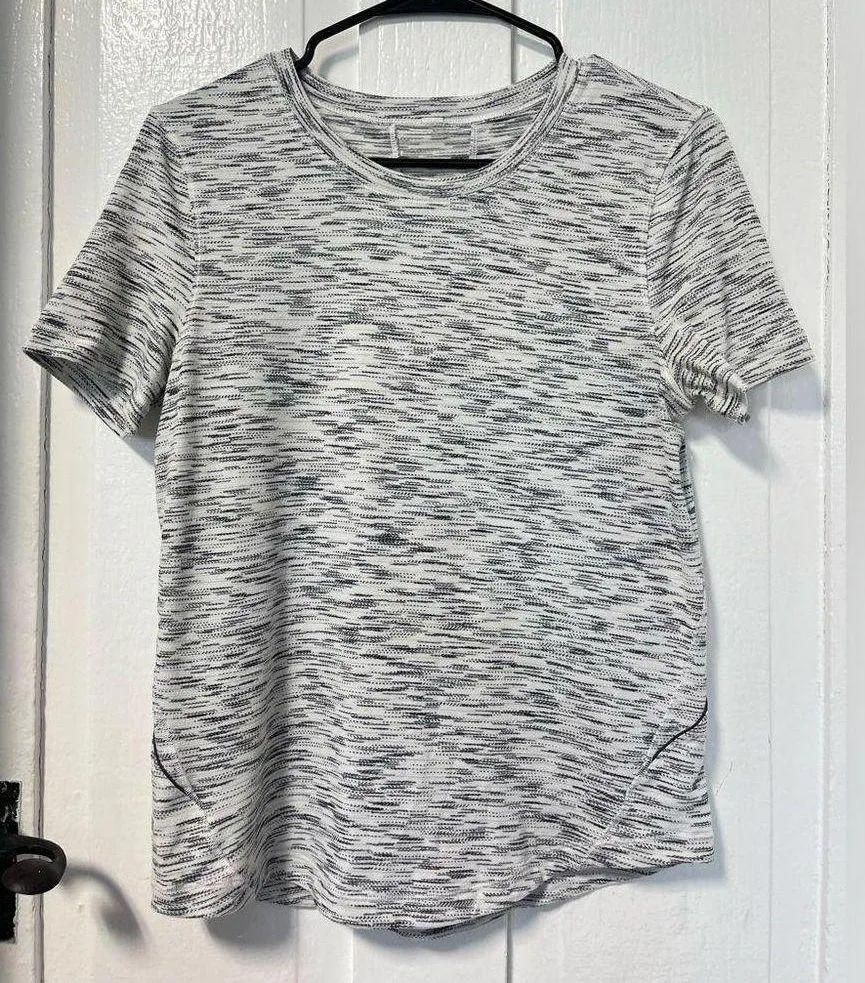 Lululemon Long Distance short sleeve tiger space dye black and white top - Image 6