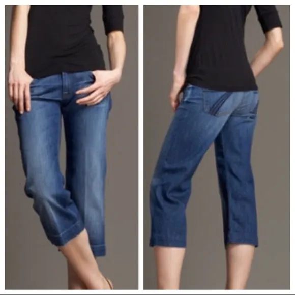 🌴7 for all Mankind DOJO Dark Wash Capris Size 29 - Image 2