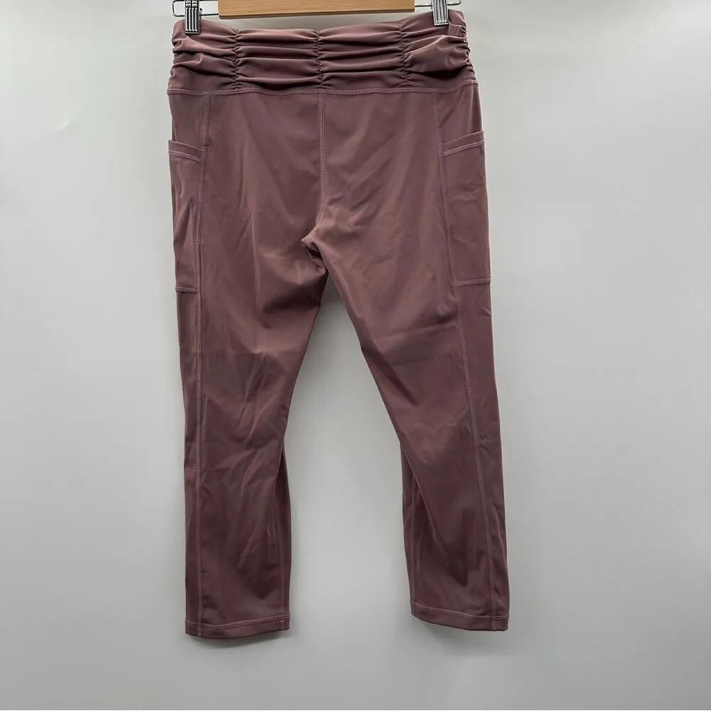 Constantly Varied Gear CVG Dusty Rose Ruched Capri‎ Crossfit Leggings Size L Pink Size L - Image 4