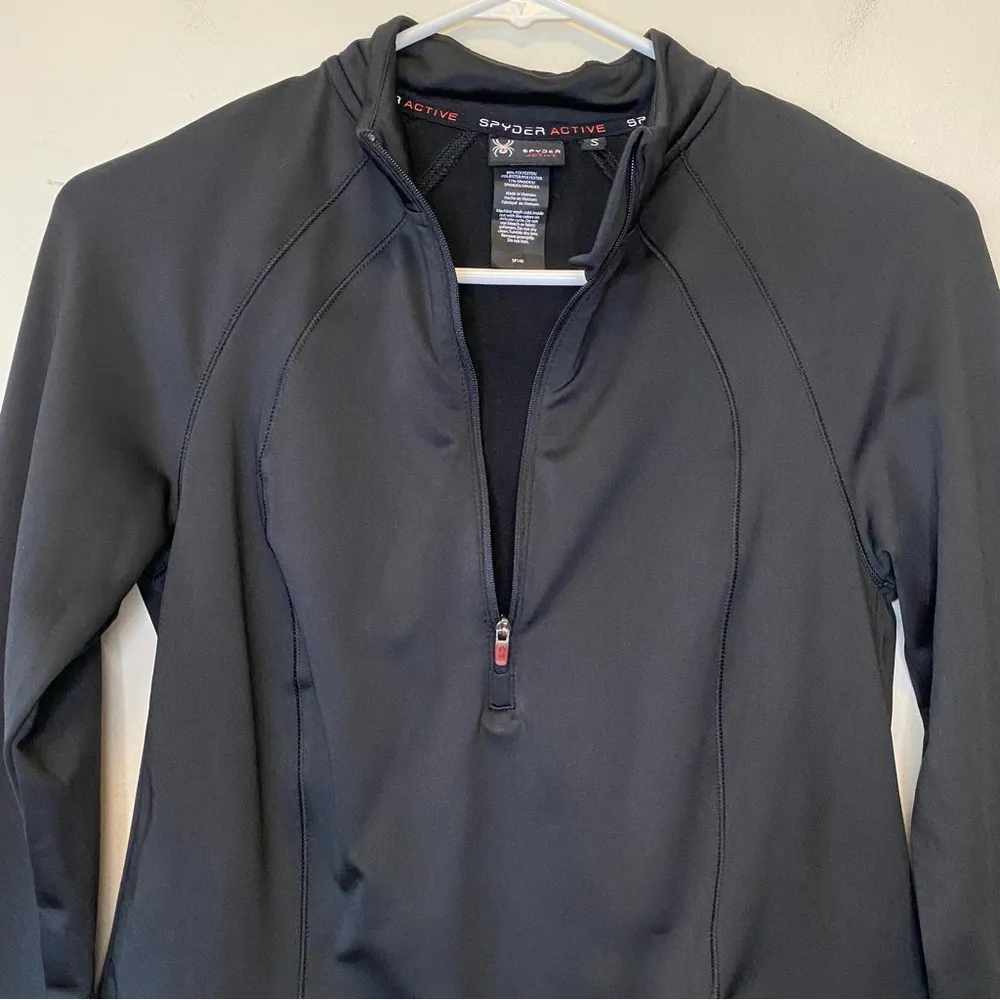 Spyder  Women’s Half Zip Long Sleeve Mock Neck Active Sweatshirt Black Sz Small - Image 3