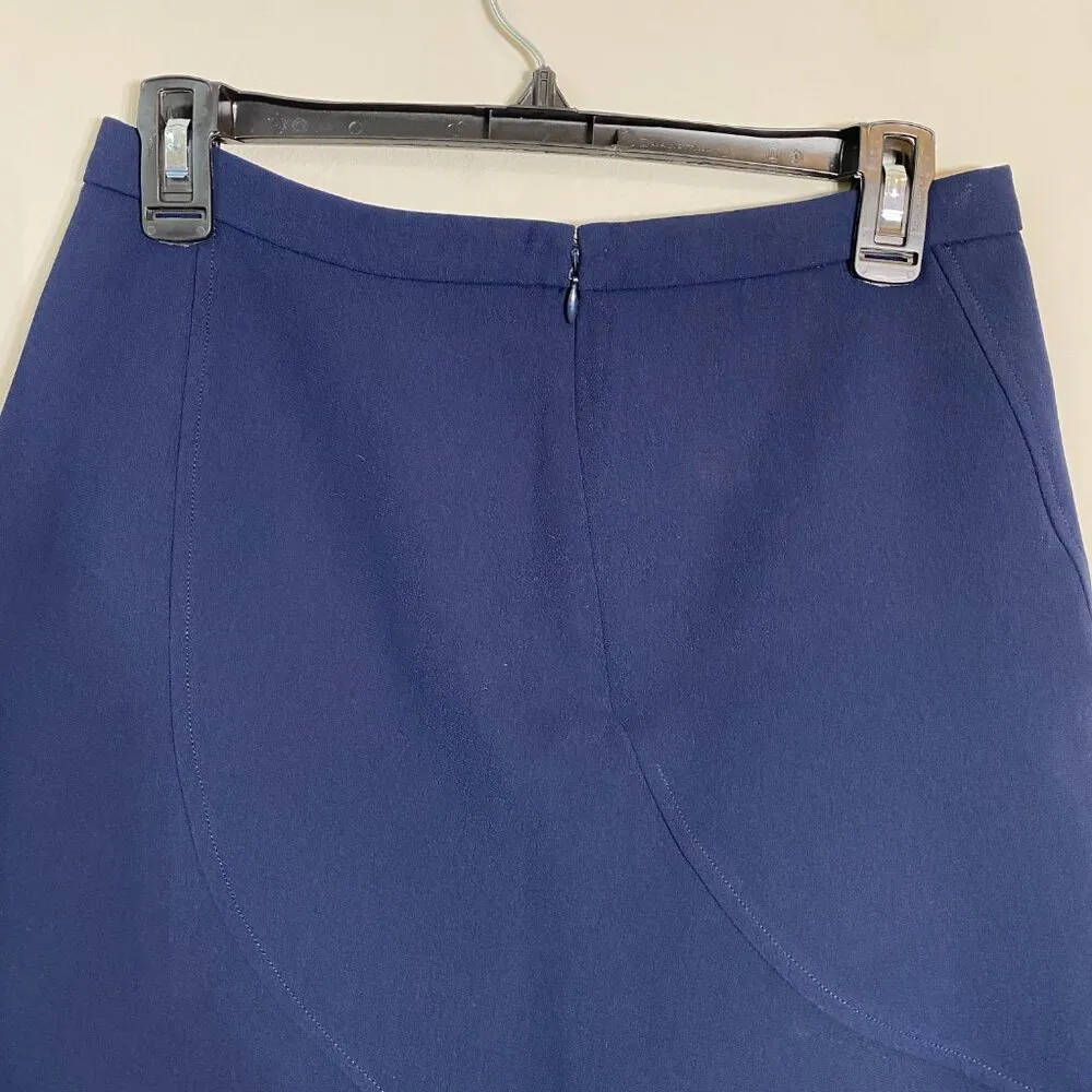 J.Crew Flutter Ruffle Mini Skirt Women's Size 2 Navy Career Classic Preppy Chic - Image 9