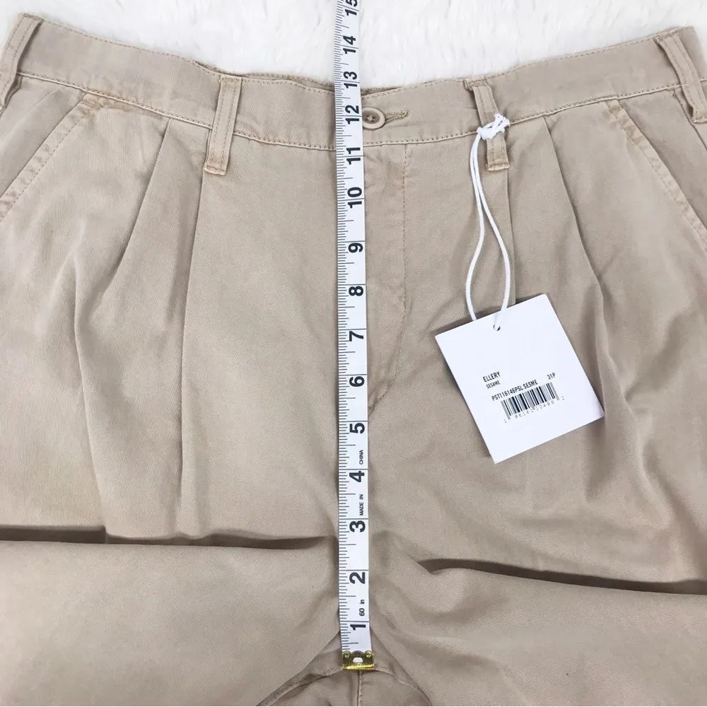 PISTOLA Ellery High Waist Wide Leg Trouser Pant Tan‎ Sesame Size 31 Petite New - Image 13