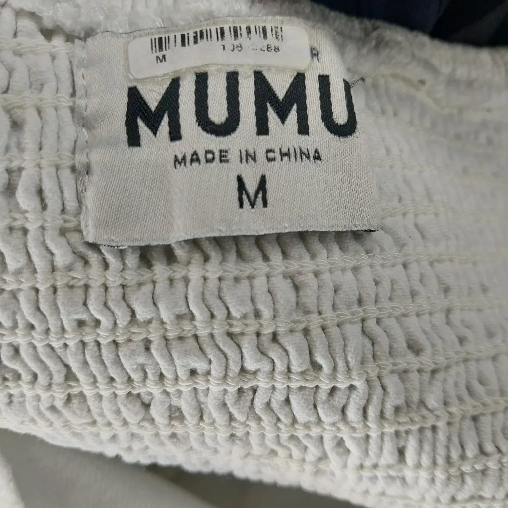 Show Me Your MuMu Sloane Denim V-Neck White Romper - Image 12