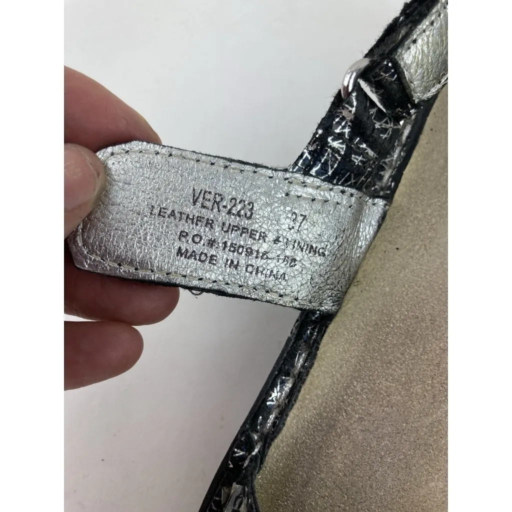 *Alegria Verona Medivial Comfort Sandal Womens Sz 37 Black Metallic Hook & Loop - Image 13