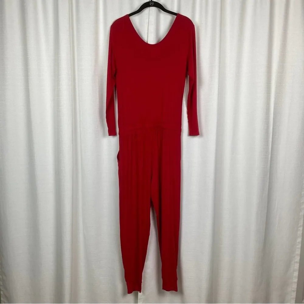 Albion Fit Red The Merry Bamboo Long Sleeve Jumpsuit Sz.XS NWT - Image 13