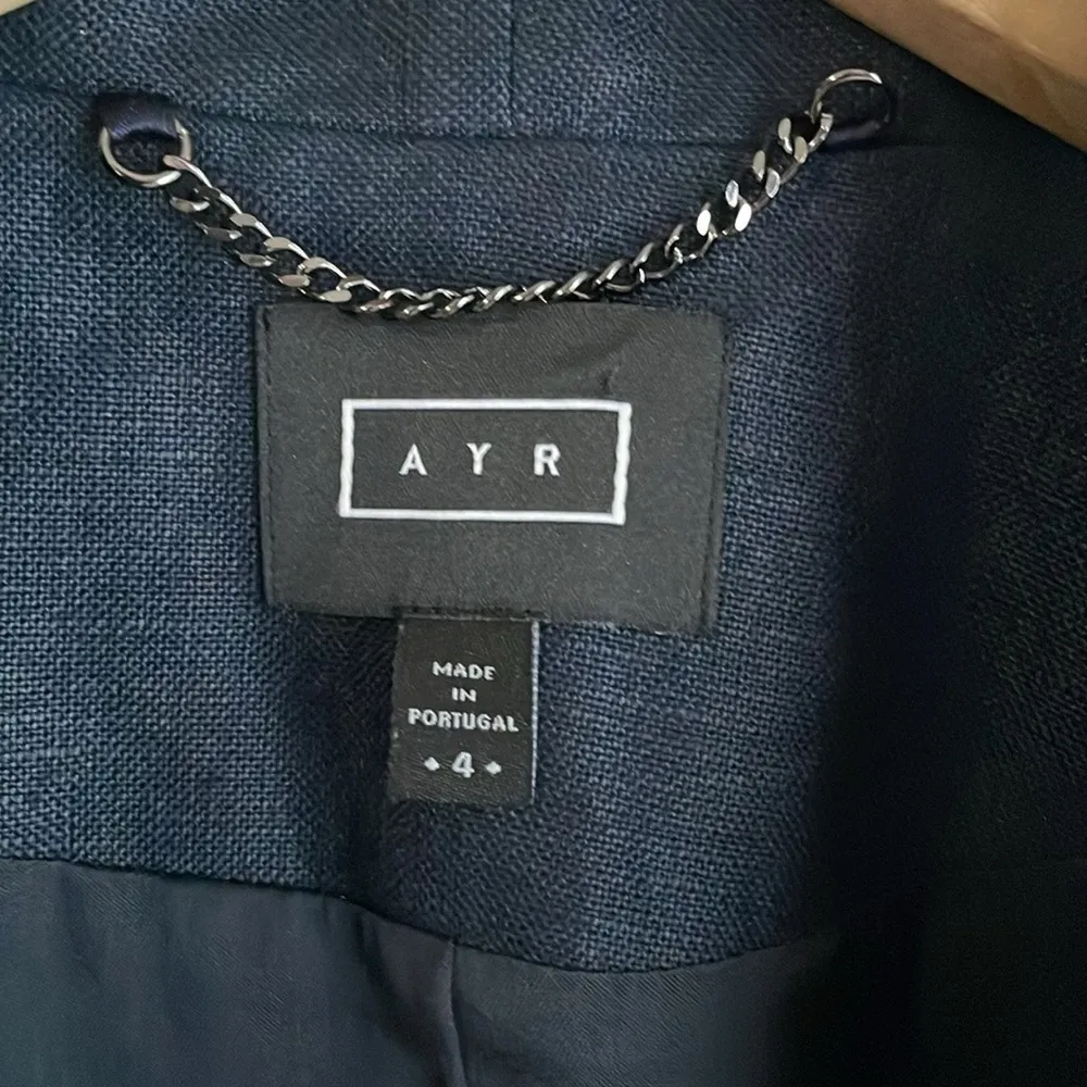 AYR  Coup Blazer Navy Linen Notched Long - Image 5