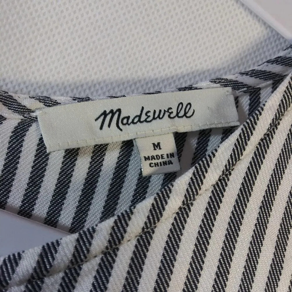 Madewell Button-Back Tie Tee in Classon Stripe Size M - Image 8
