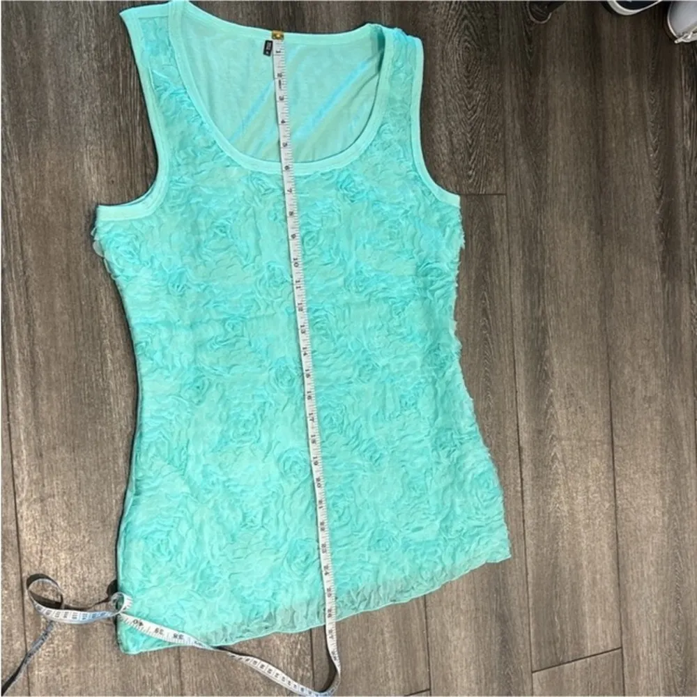 Women’s Maurices Teal Floral Tank Top Size Large - Image 6
