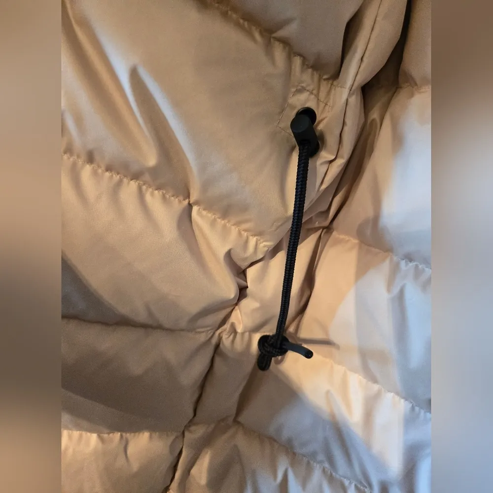 EVERLANE ReNew Military Parka Coat Cashew Beige Drawstring Hood small - Image 11