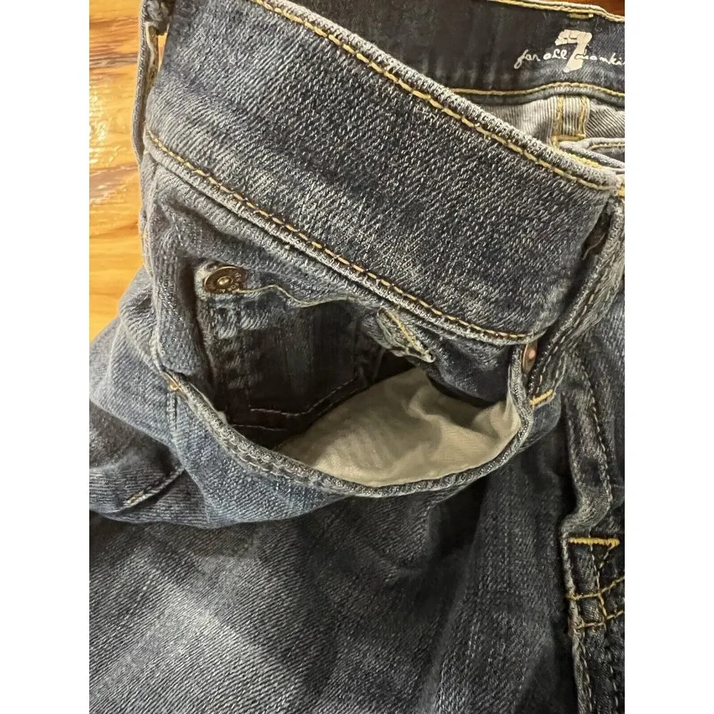 7 For All Mankind The Skinny Jeans Size 28 Blue Denim Pants Size 28 Preppy Party - Image 12