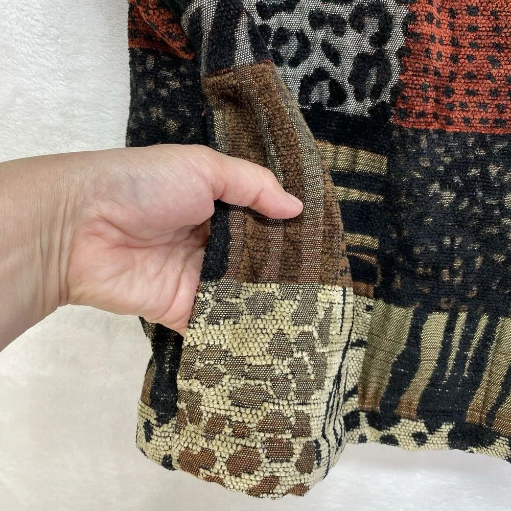 Ala Carte patterned jacket blazer patchwork‎ animal leopard upholstery Sz Large - Image 7