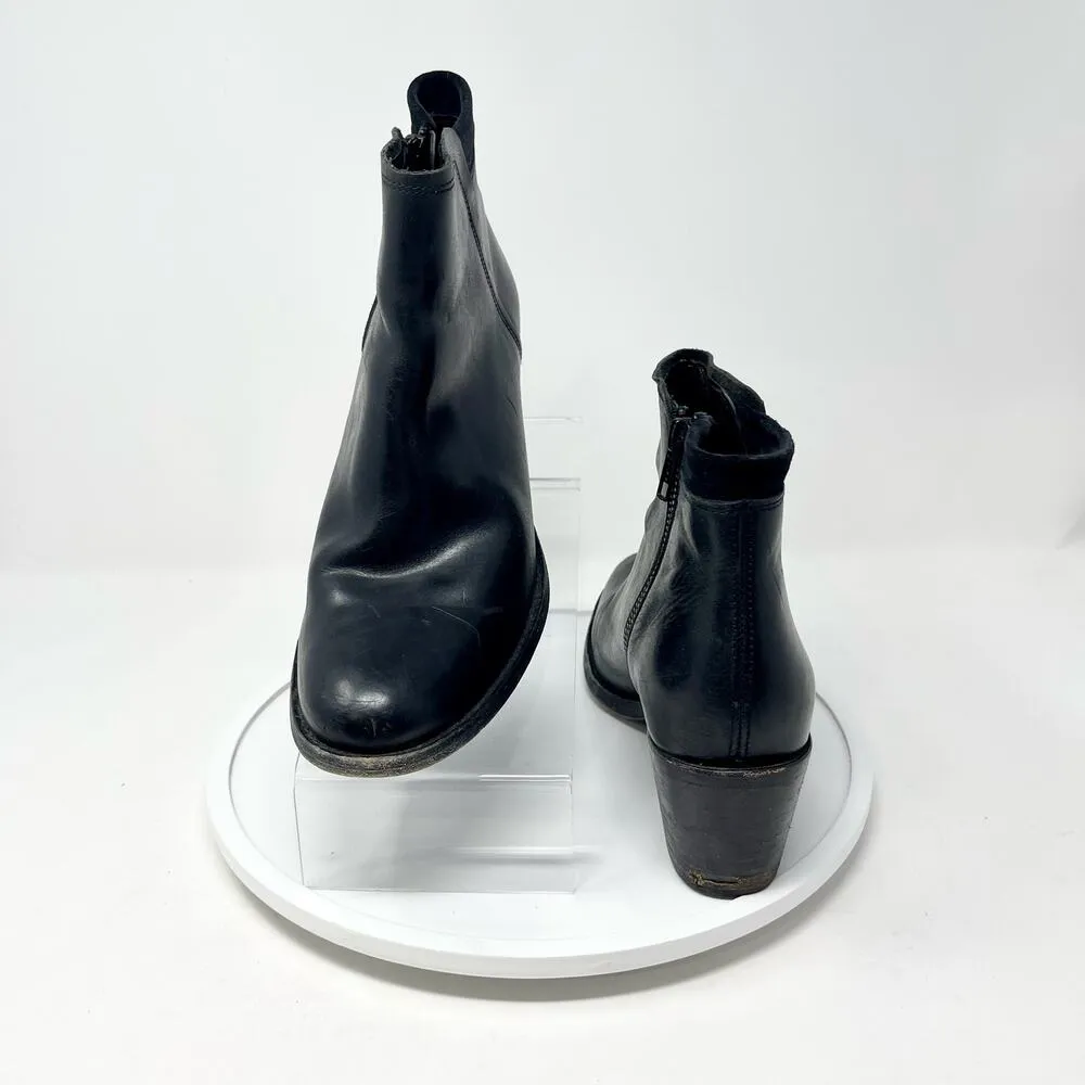 Wolverine 1000 Mile Women's Black Heeled Ankle Zipper Leather Ankle Bootie 8.5 - Image 4