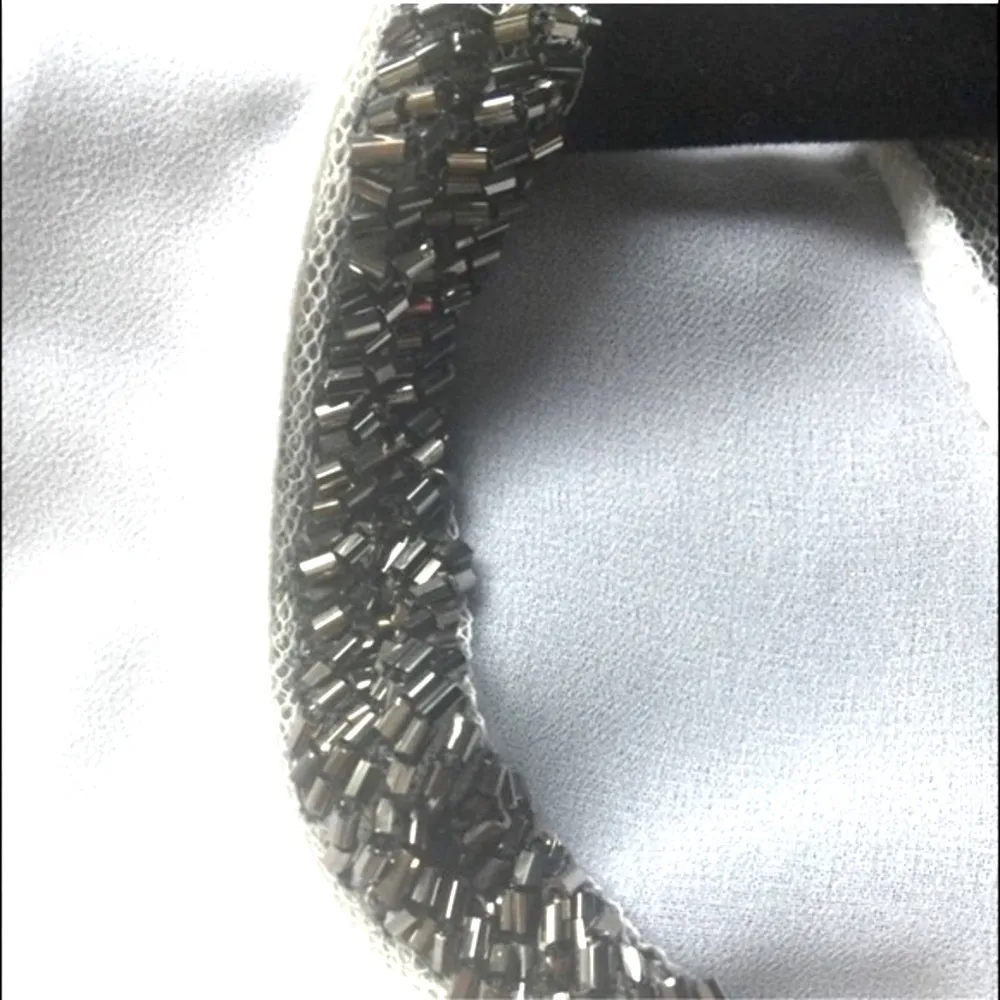 White Sheer Embellished  Beaded Arm Tank Top - Image 2