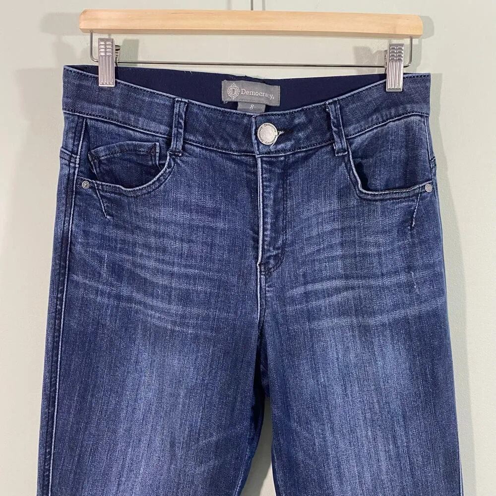 Democracy Women Blue "Ab" Solution Slit Hem Bootcut Jeans Size 8 - Image 2