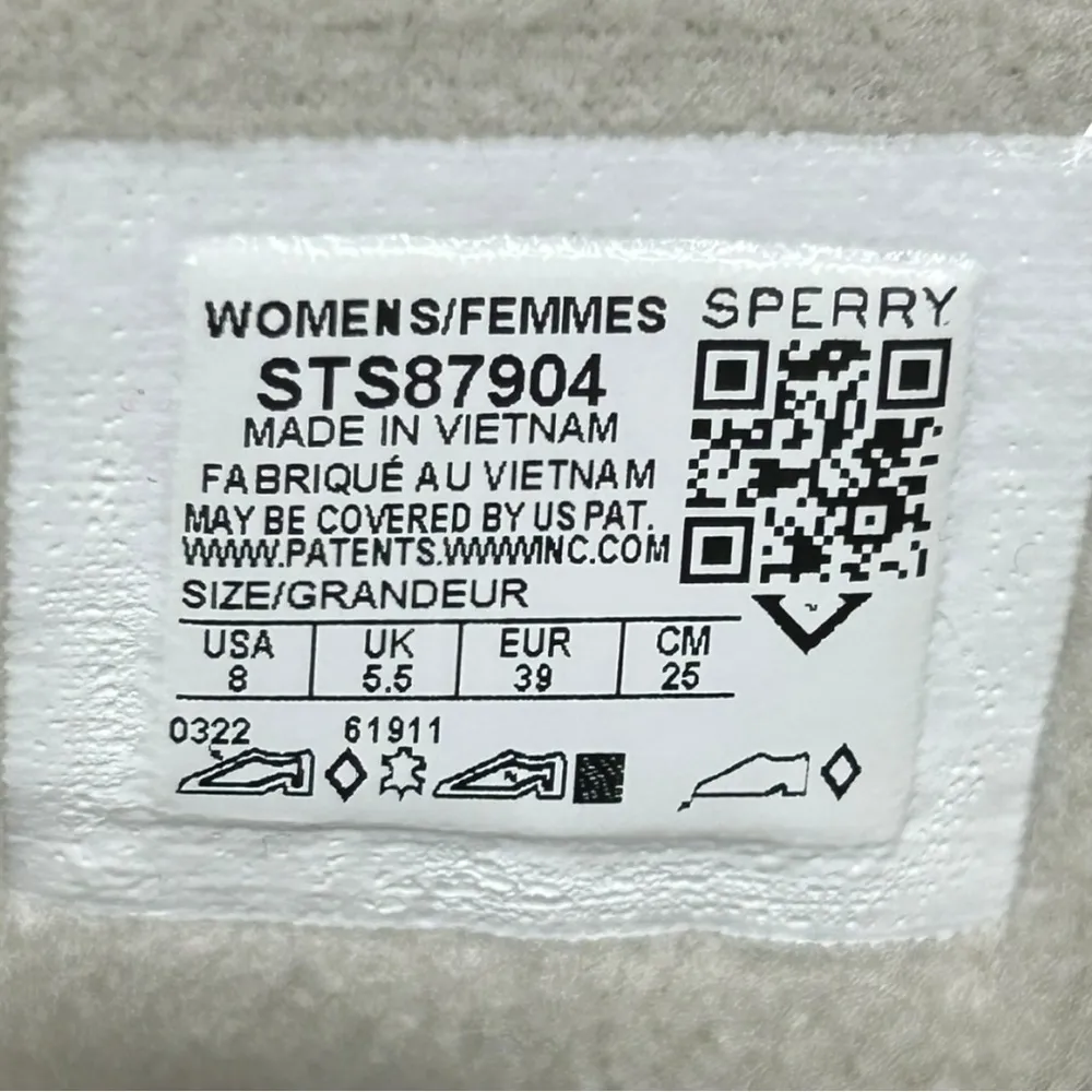 SPERRY Top-Sider Women’s Saltwater Shimmer Leather Ivory Duck Booties Size 8 - Image 9