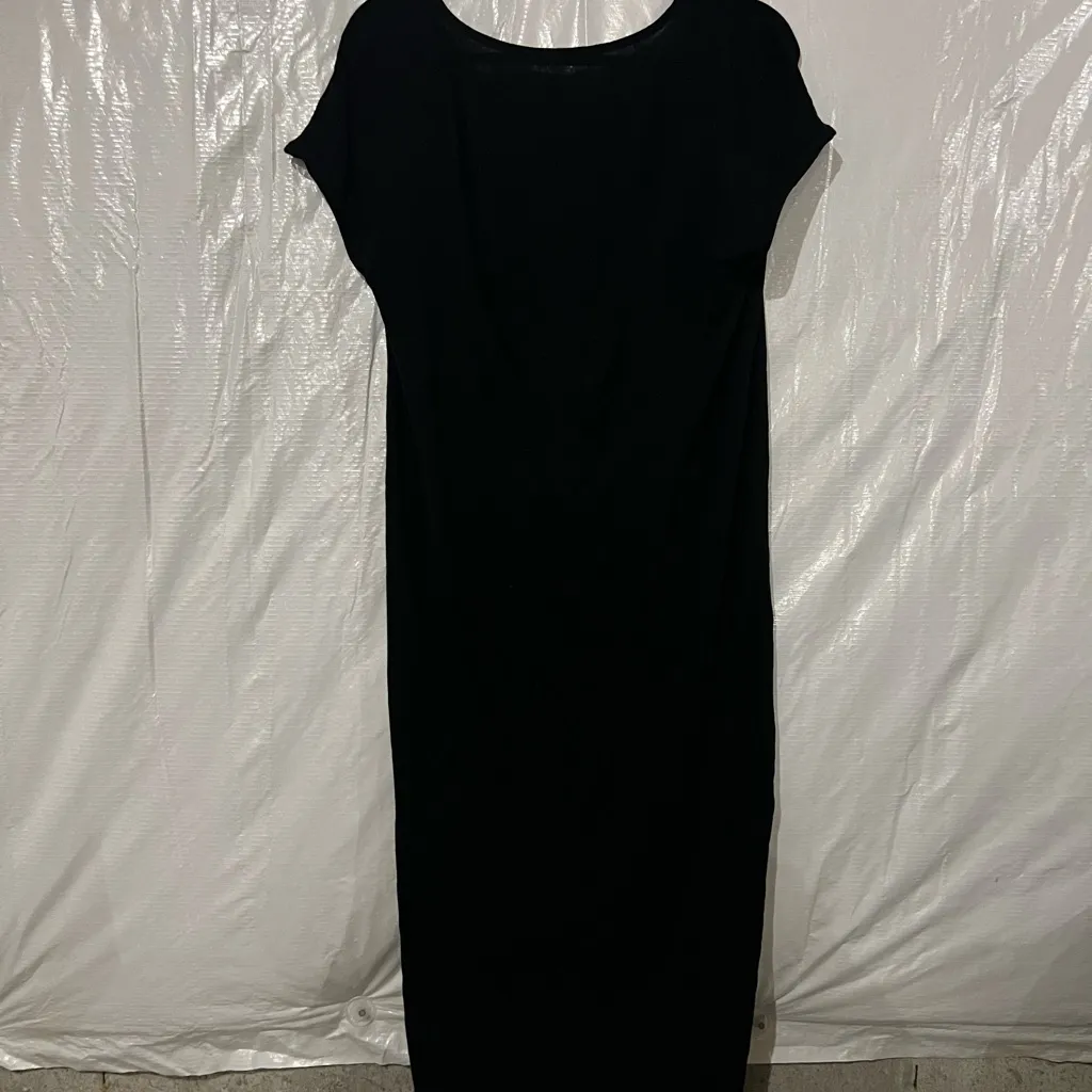 Eileen Fisher Black Short Sleeve T-Shirt Dress Size Small - Image 5