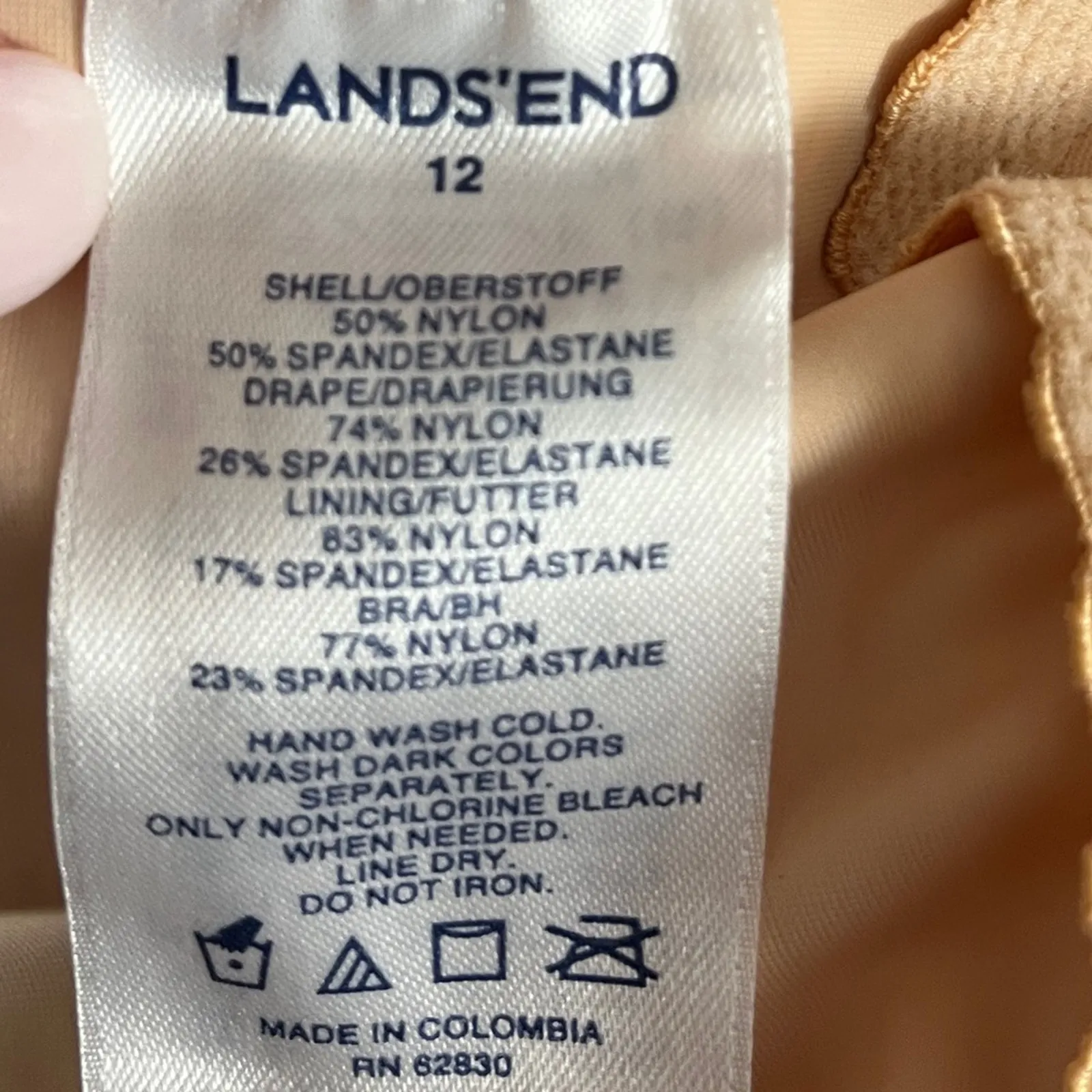 Lands’ End Swimsuit One Piece Built In Underwire Bra Slimming Women’s Size 12 - Image 11