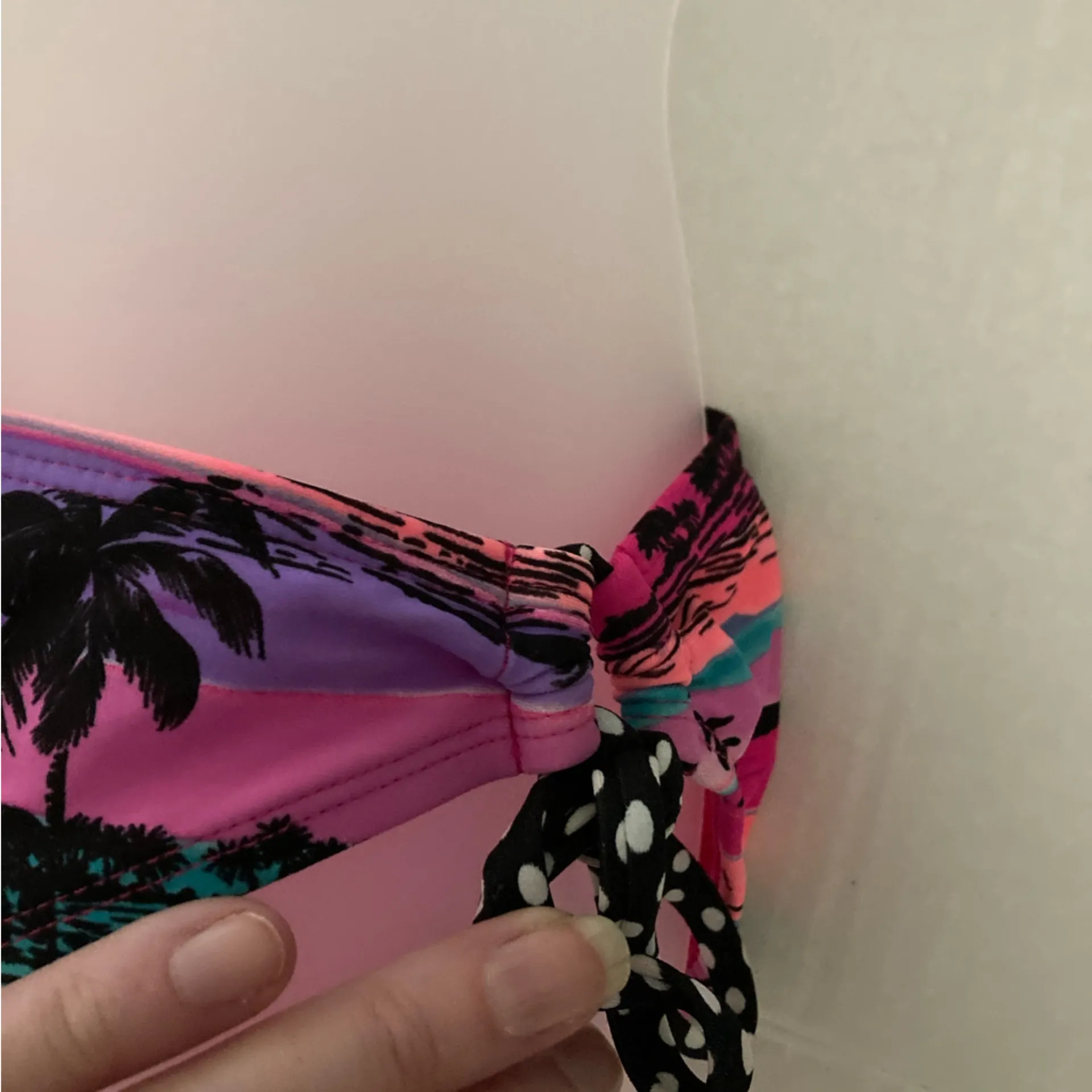 🌞NWOT California Waves Hawaiian Print Triangle Top with Bikini Bottoms A - Image 6