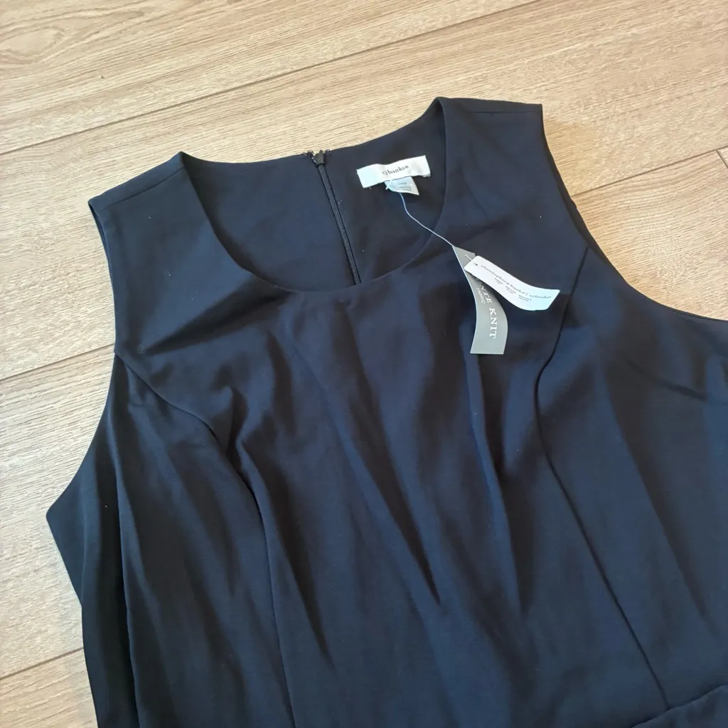 NWT Christopher & Banks Black Sleeveless Crew Neck A-line Midi Dress Size 16W - Image 2