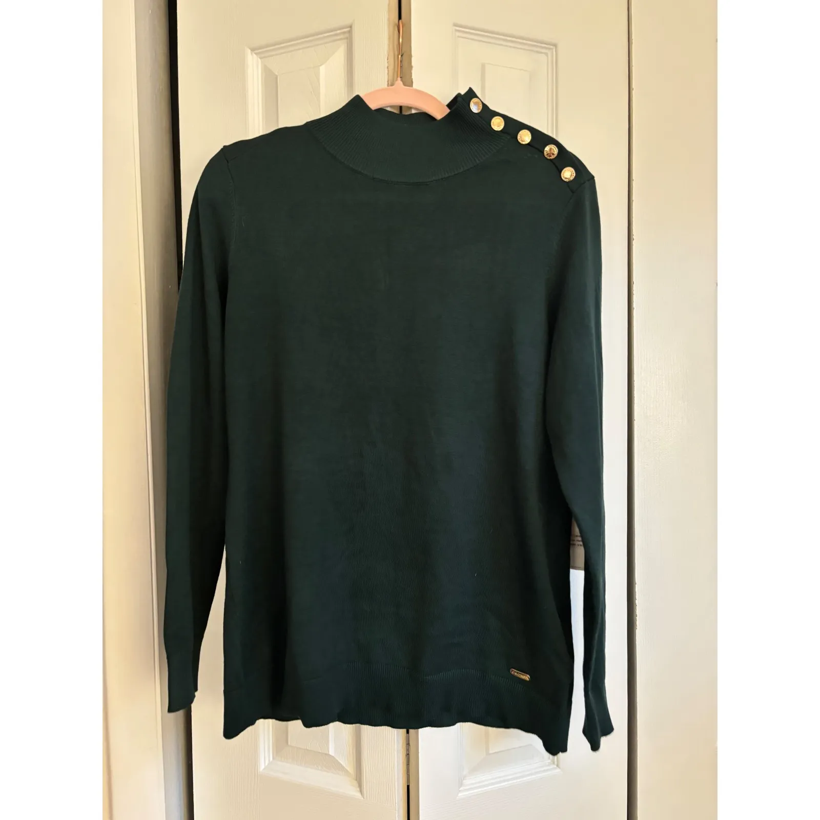 Calvin Klein Mock Neck Sweater – Forest Green – Size Small – NWT – MSRP $70 - Image 4