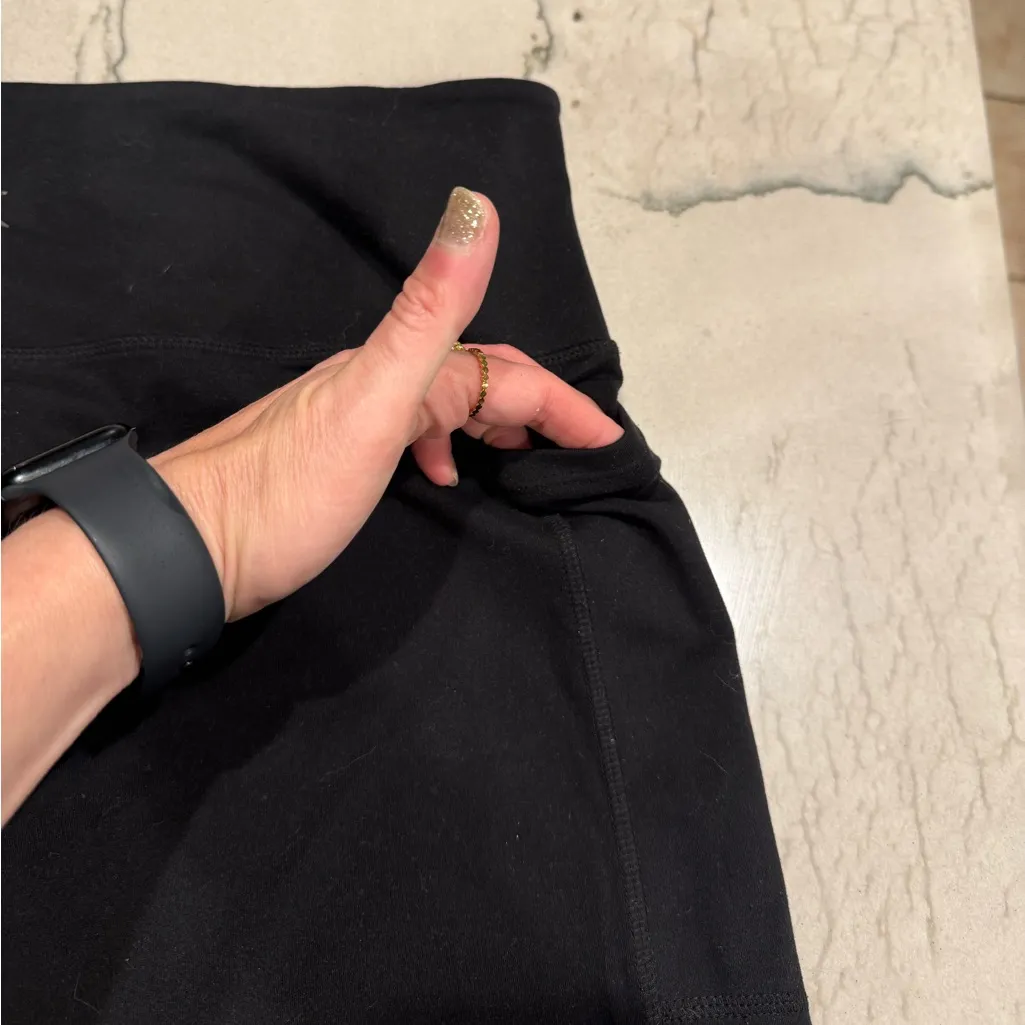 Danskin Black High Rise Leggings w/ Side Pockets XL Full Length Brushed Soft EUC - Image 14