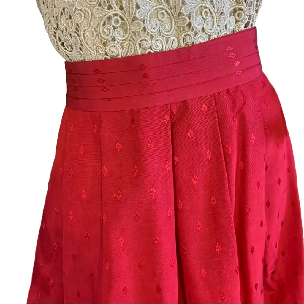 VINTAGE 1980'S DARYLE ALEXANDER RED PLEATED A - Image 6