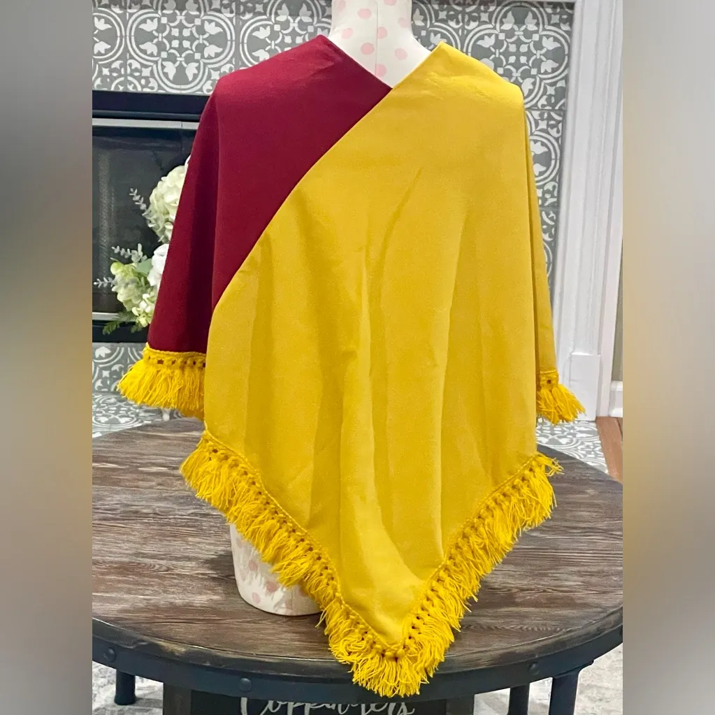 Vintage FSU Florida State University Seminoles Garnet & Gold Fringe Poncho/Wrap Red Size undefined - Image 4