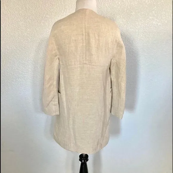 Zara linen blend button front mini dress Size L - Image 5